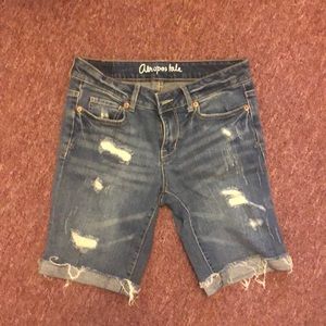 Aeropostale Bermuda Distressed Denim Shorts